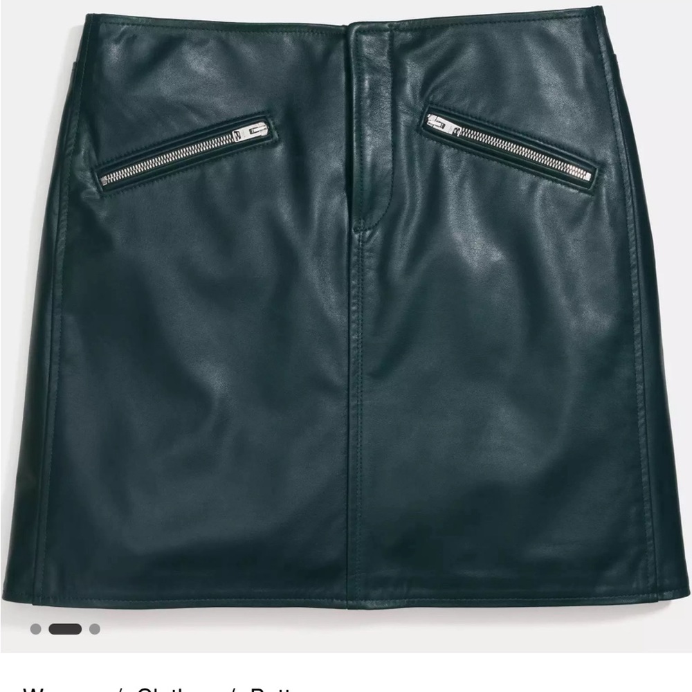 Size 8 Coach 1941 Genuine Leather Biker Skirt